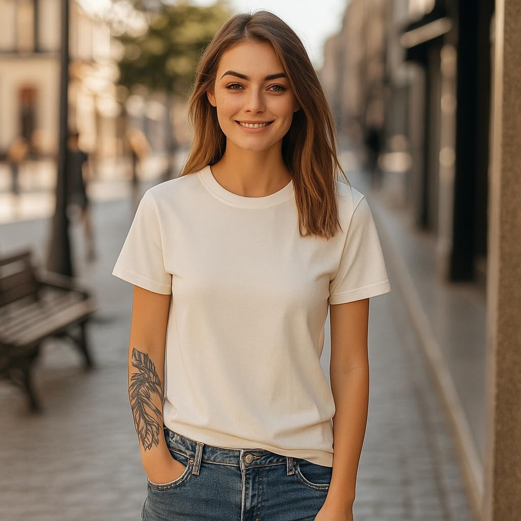 Camiseta Básica Feminina Lisa 100% Algodão Premium Confort em promoção! Veja a oferta e mais achadinhos de Blusas 4 Hoje é o melhor dia para comprar Camiseta Básica Feminina Lisa 100% Algodão Premium Confort com aquele preço maroto! Promoção! Aproveite a oferta! 4