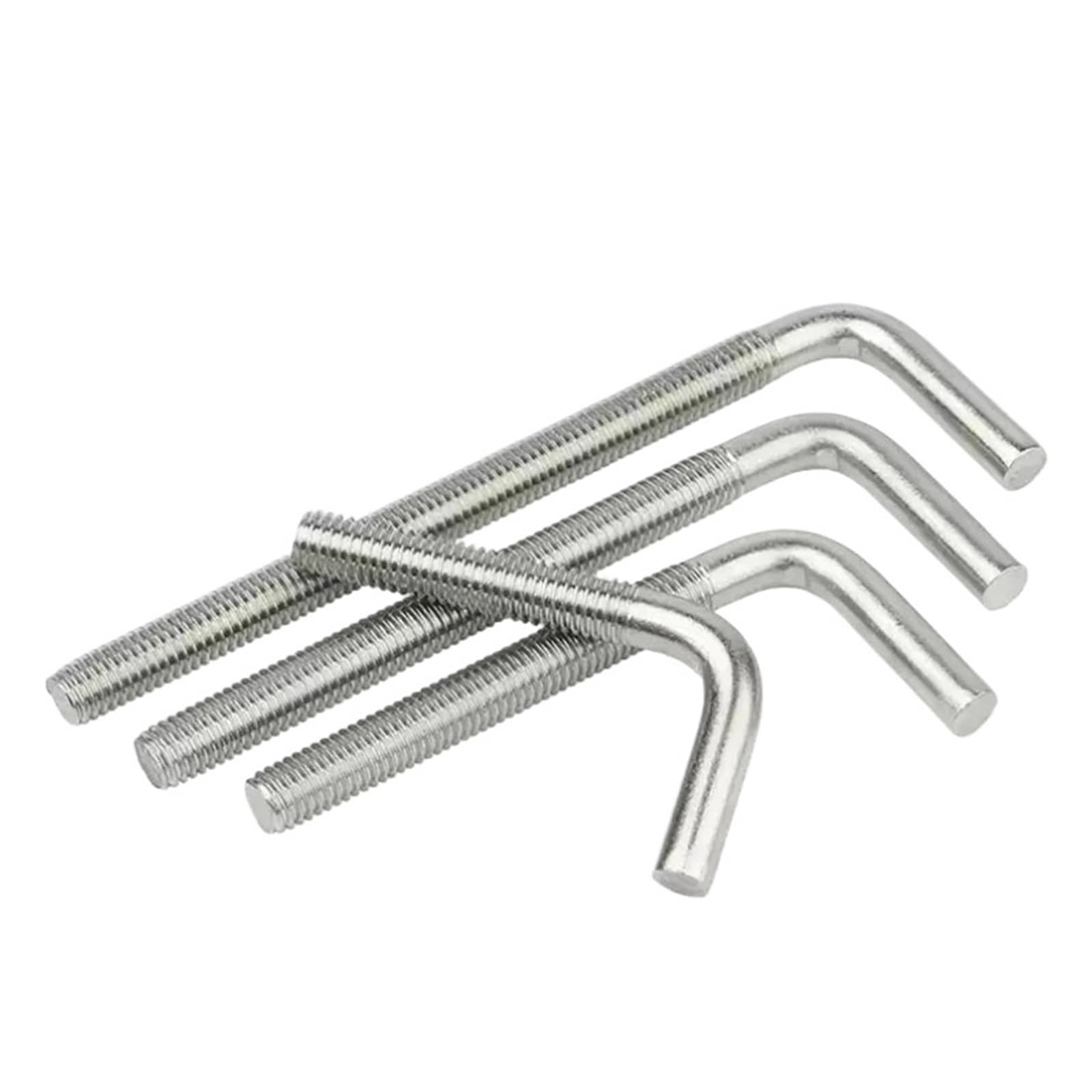 CIGPKLO L Shaped Hooks Screw 1-5pcs M4 M5 M6 M8 M10 M12 7/ L-Shaped Right Angle Anchor Bolt Screw Stainless Steel(M6x40mm(5pcs))