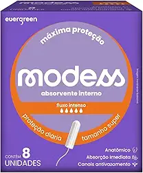 Absorvente Interno Modess Fluxo Intenso com 8un - Evergreen