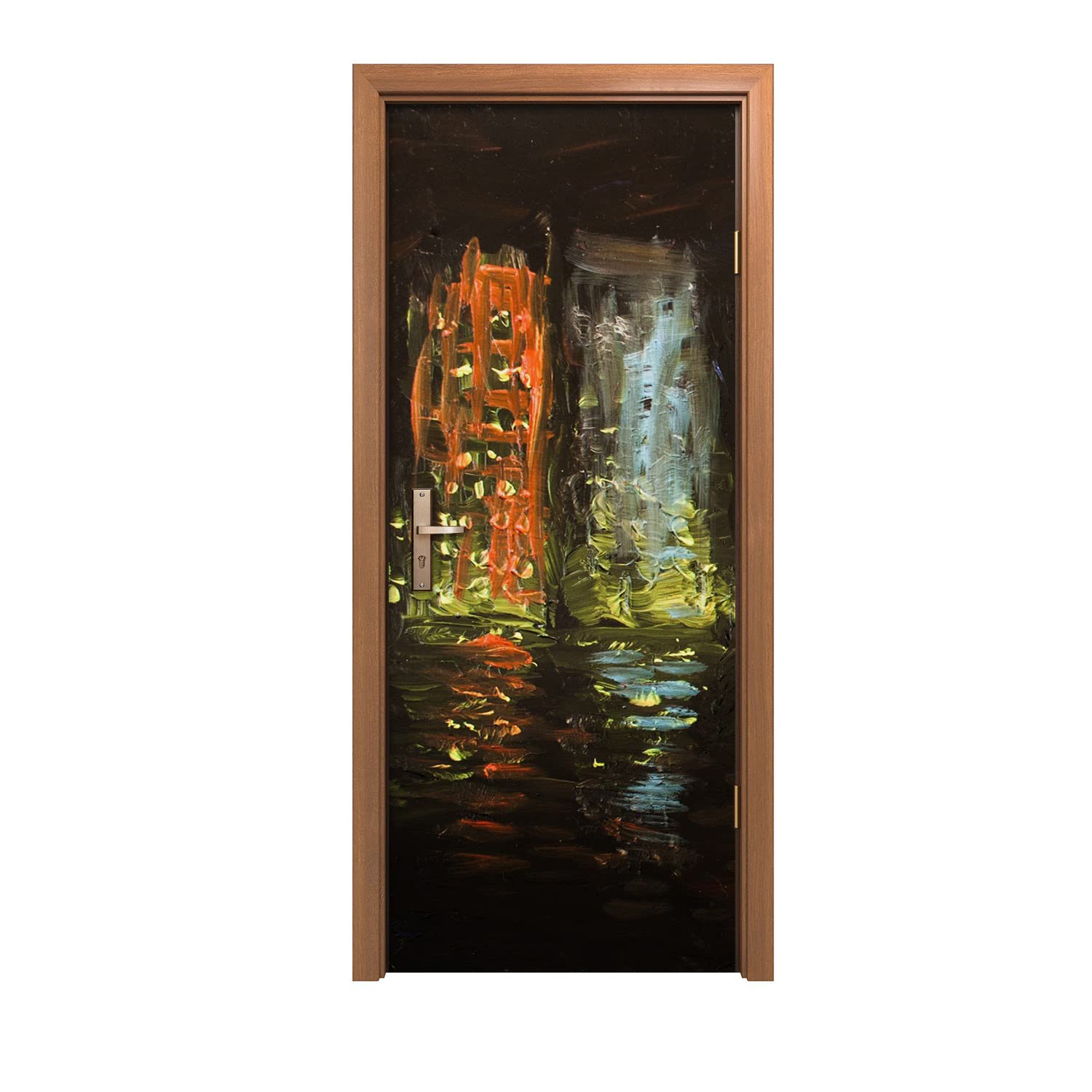 Autocollant de porte design d'intérieur Ville de lumière format 90x200cm haute définition