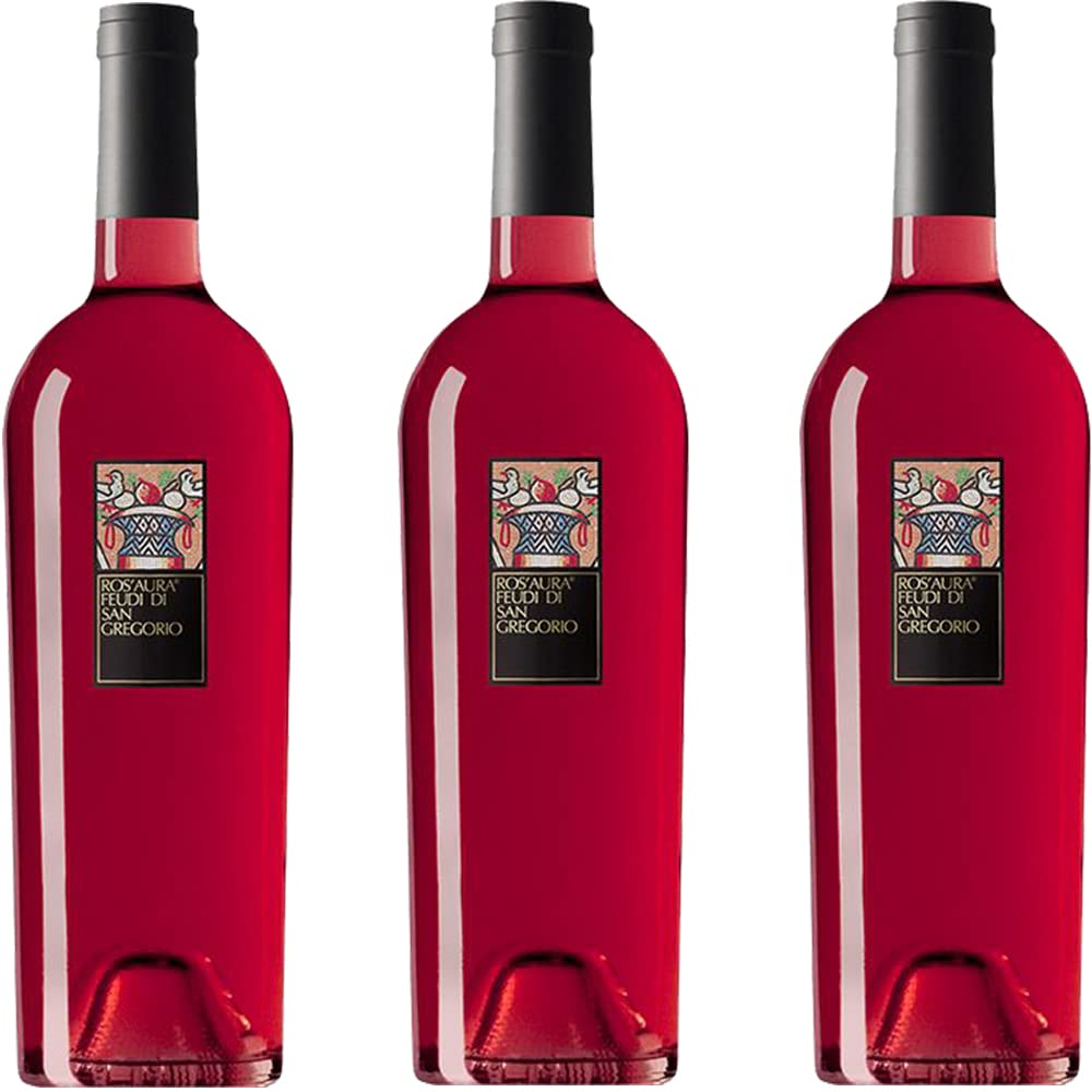 Rosato Irpinia Doc Ros'Aura | Feudi di San Gregorio | Vino Rosè di Aglianico | 3 Bottiglie 75 Cl | Campania | Idea Regalo
