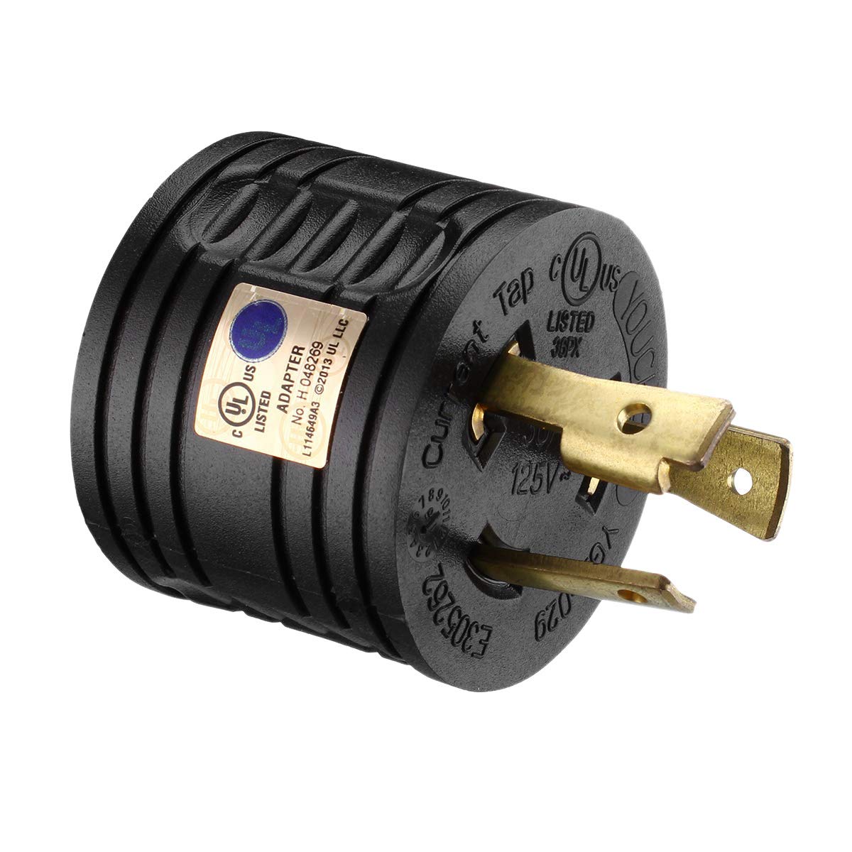 Lot de 3 prises d'entrée 125 V pour camping-car et 1 adaptateur de générateur de véhicule récréatif 3-30 A mâle vers prise d'alimentation 30 A