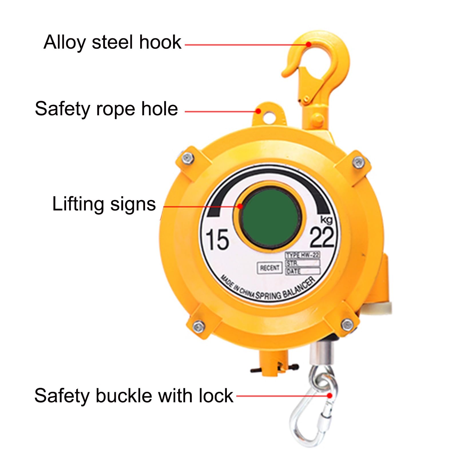 Retractable Spring Balancer, Adjustable Spring Balancer With 1.5m Wire Rope And Hook, Workshop And Automotive Equipment, for Assembly Line With Mounting Accessories (Size : 5-9kg)