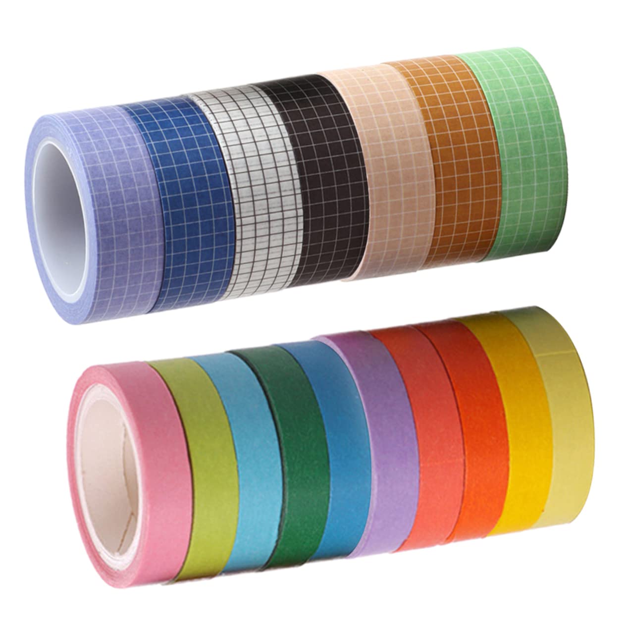 SEWACC 51stücke Teiliges Washi Tape Bunten Farben Und Mustern Dekoratives Klebeband Für Scrapbooking Journaling Und -projekte Gemustert Einfarbig Hochwertige Langlebige Materialien Für