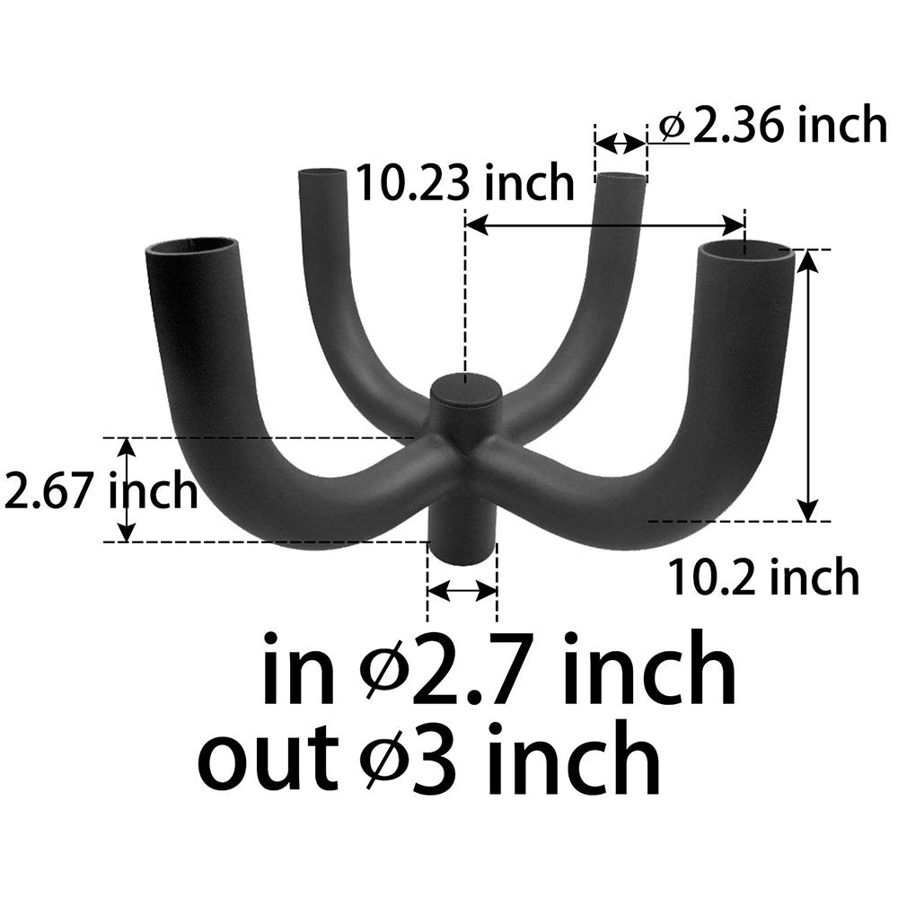 CHIUER 90 Degree Quad Vertical Tenon Adaptor Bullhorn Mounting Bracket for 4 Lights with Slip Fitter of 2-3/8in