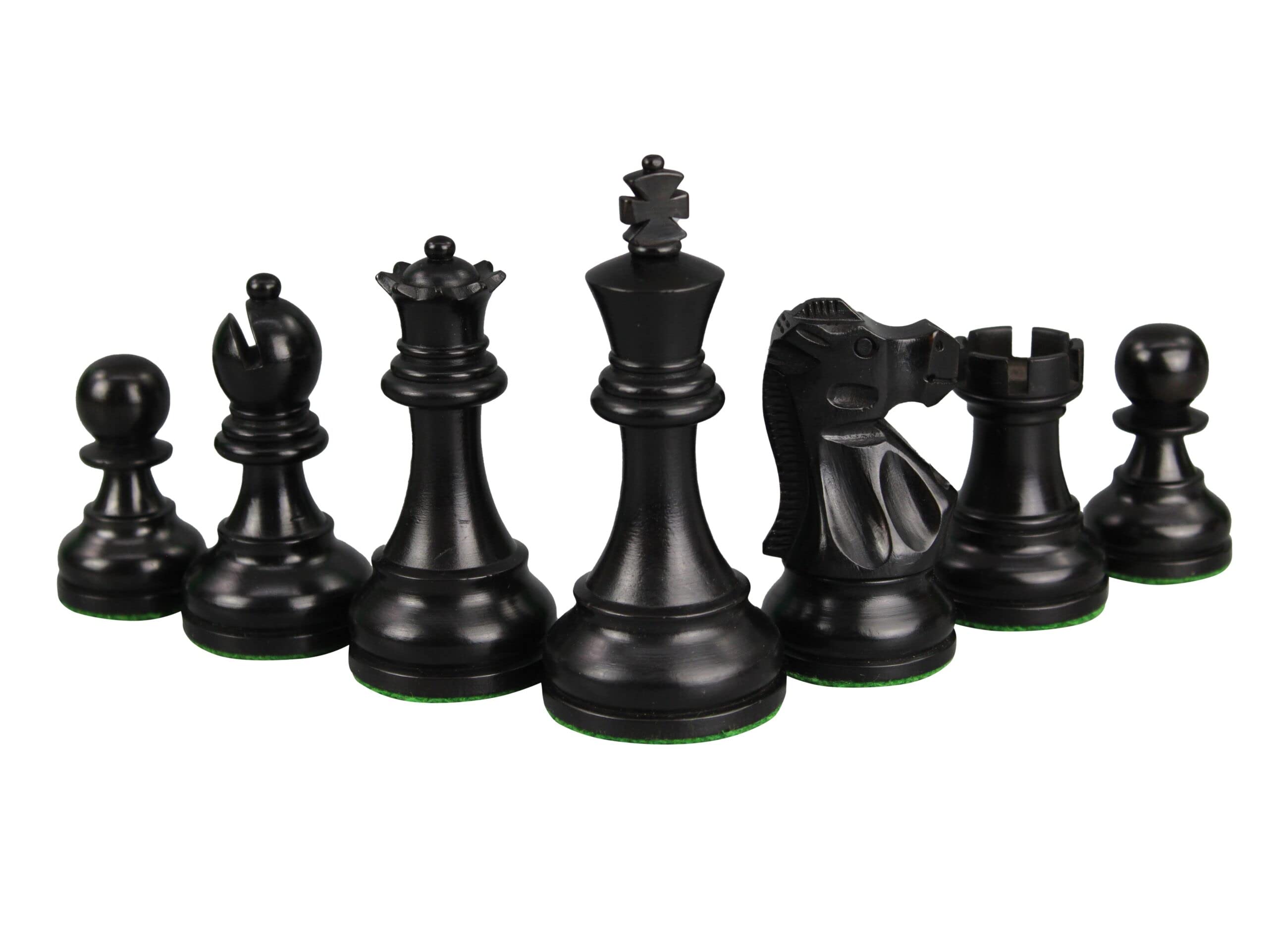 Set di scacchi in legno Tiger Ebony Board 20 pollici ponderato Ebanizzato Reykjavik Staunton Pezzi 9,75 pollici