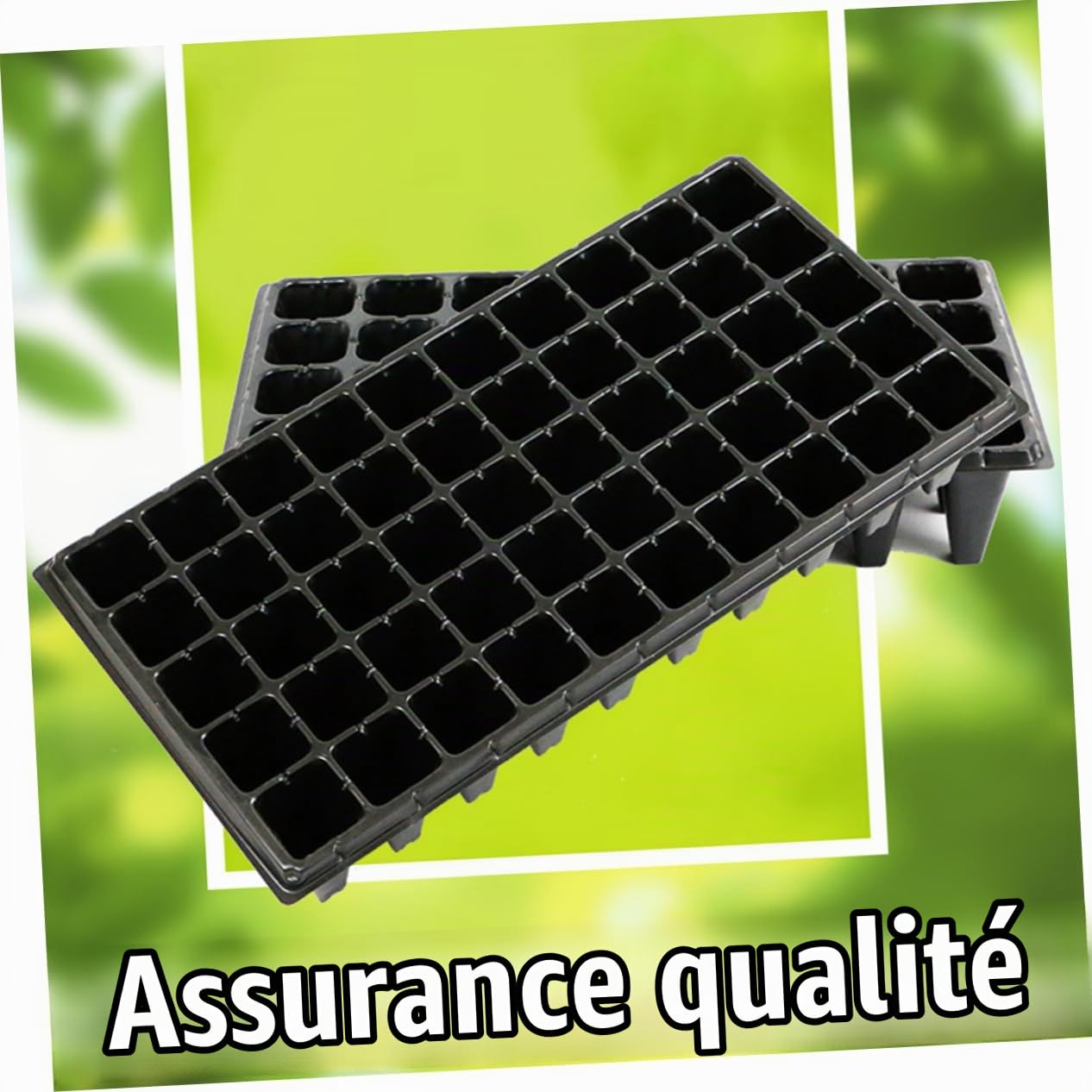 Plateau de Germination en Plastique Lot de 5 50 Alvéoles pour Jardinage et Bac à Plantes Ventilé Retrait Facile pour Semis et Propagation