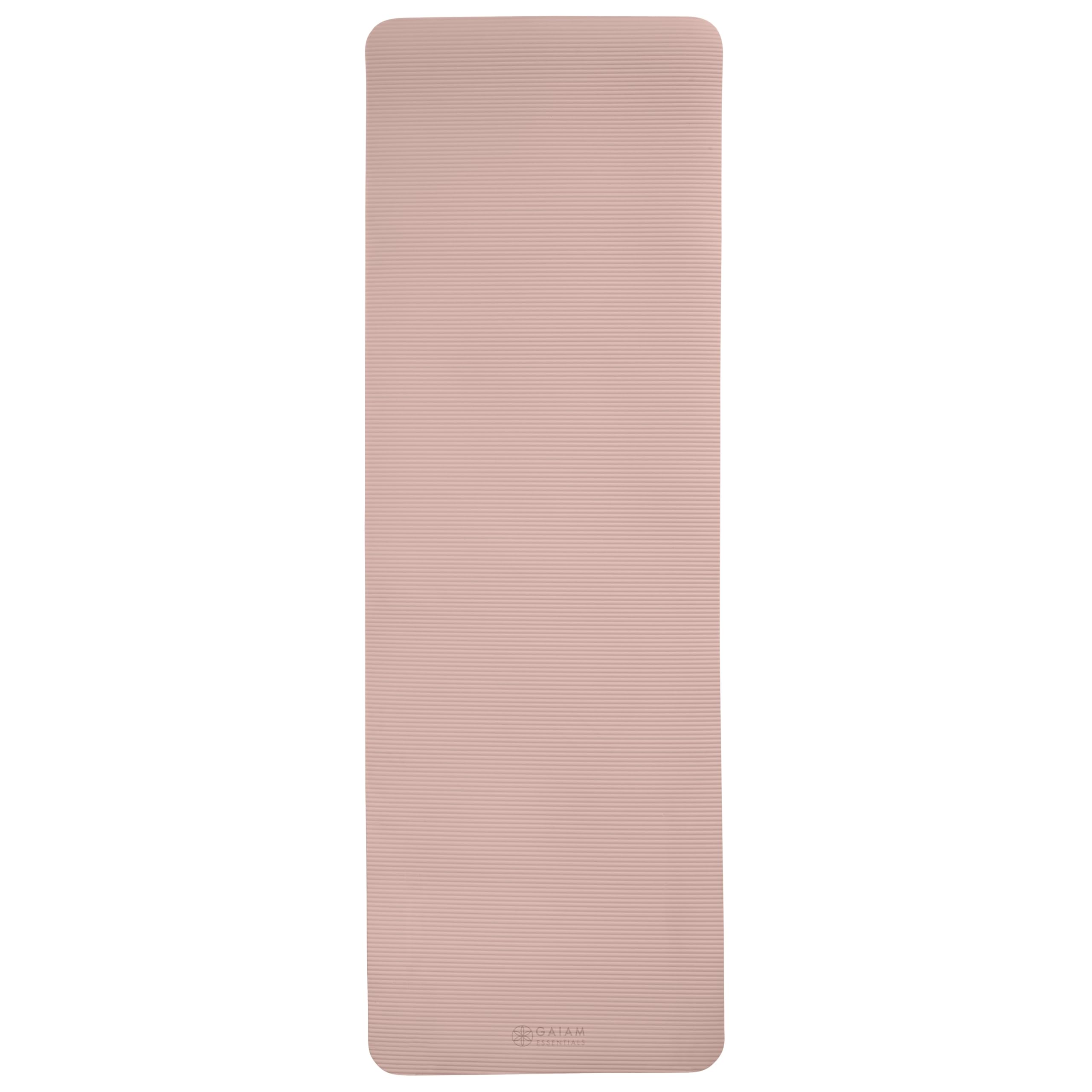 Gaiam Essentials Thick Yoga Mat with Easy-Cinch Strap (French Rose, 10mm) view 7