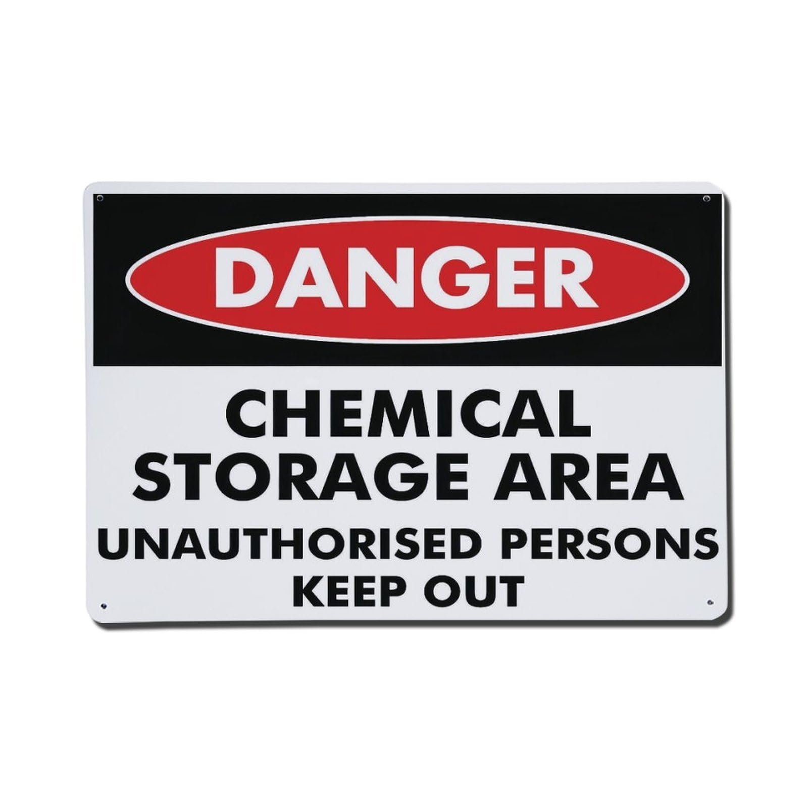Danger Chemical Storage Area Keep Out Warning Sign Vintage Aluminium Metal Sign, Retro Wall Decor for Home, Bar, Garage & Farmhouse 20x30cm