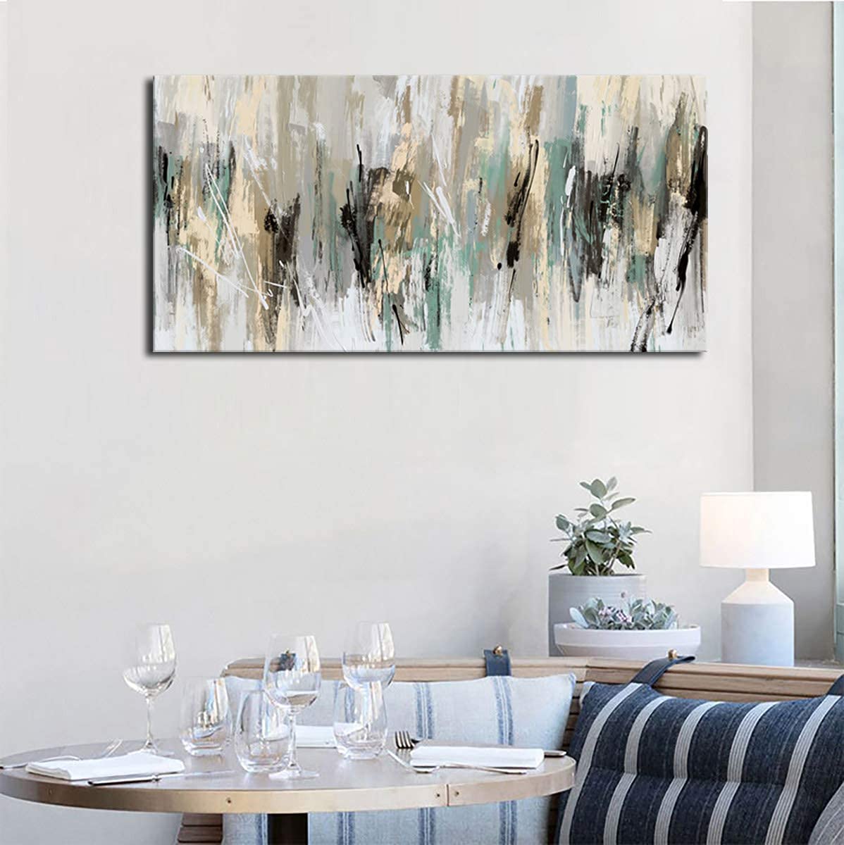 Aefouu Inner Frame Abstract Wall Art Living Room Wall Decor Canvas Art Modern Canvas Pictures Contemporary Abstract Artwork For Bedroom(70X140cm/28X55in/Internal Frame)