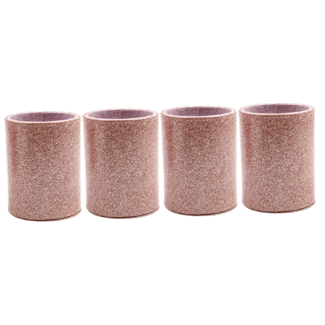 Alipis 4piezas Portalápices De Cuero Pu Brillante Para Escritorio Organizador Multiusos Para Pinceles Lápices y Accesorios De Oficina Diseño Elegante