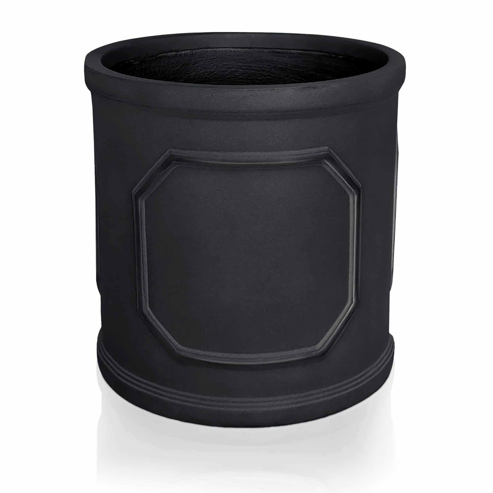 Idealist Dark Grey 30Cm Plant Pot | Faux Lead Reinforced Stone Chelsea Garden Planter With Drainage Holes D30 H30 Cm, With Inner Top D26 Cm, 15 Litres