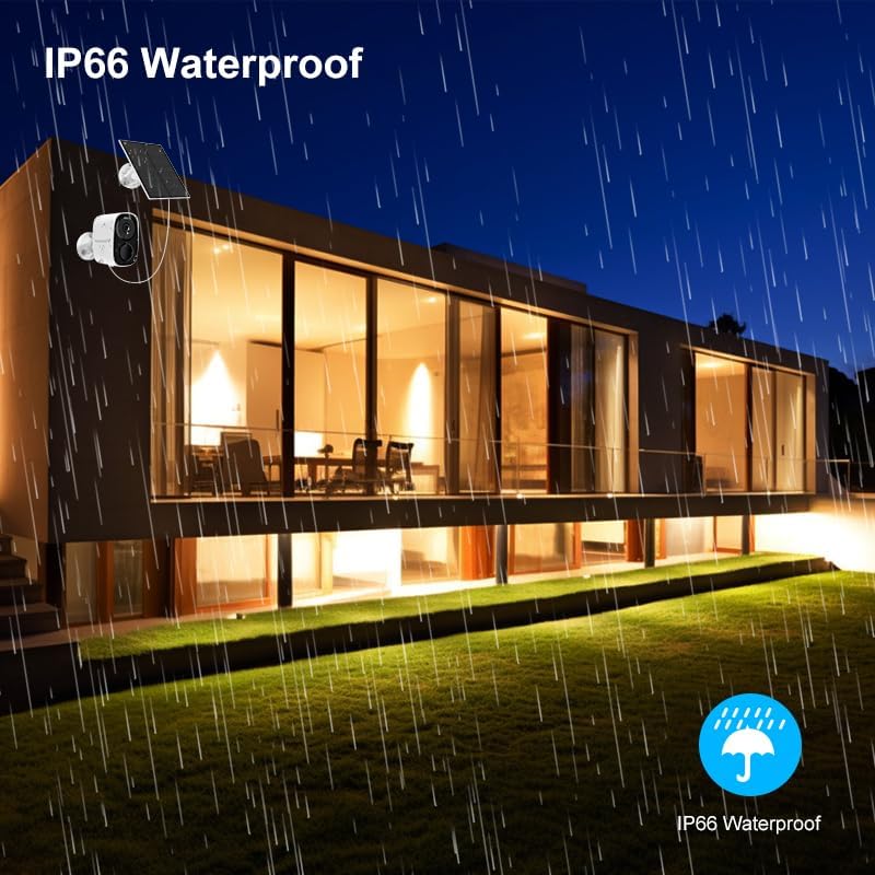 VSTARCAM 2K Solar Outdoor Security Camera with Micro SD Card 16 GB, PIR Motion Detector, Color Night Vision, 2.4GHz&5GHz WLAN, 2-Way Audio, IP66 - Image 7