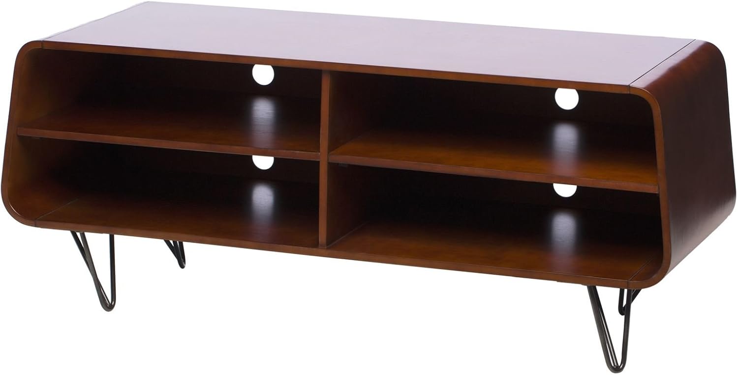 Mid-Century Modern TV Stand Provides Retro Style And Contemporary Functionality. Home Entertainment Center Suitable For A Living Room, Bedroom, And Den. Media Cabinet Console Creates Timeless Feel.