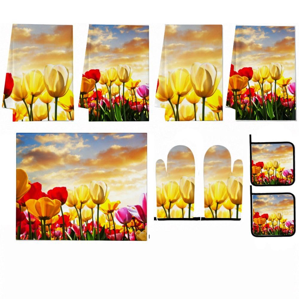 9PCS Bella Tulipano Campo Cucina Decor e Accessori Set