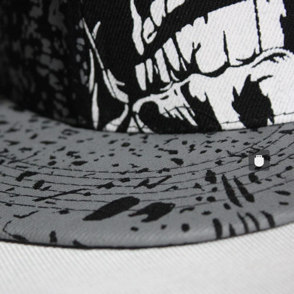 Czapka Z Daszkiem Czapka Z Daszkiem Sun Hat Czapka Turystyczna Hip Hop Hat Hip Hop Graffiti Czapka Diabelska Chaotyczna Wzór Bboy Hip-Hop Hat Hipster Hat Płaski Brim Hat-Czarny Graffiti_56 Cm.
