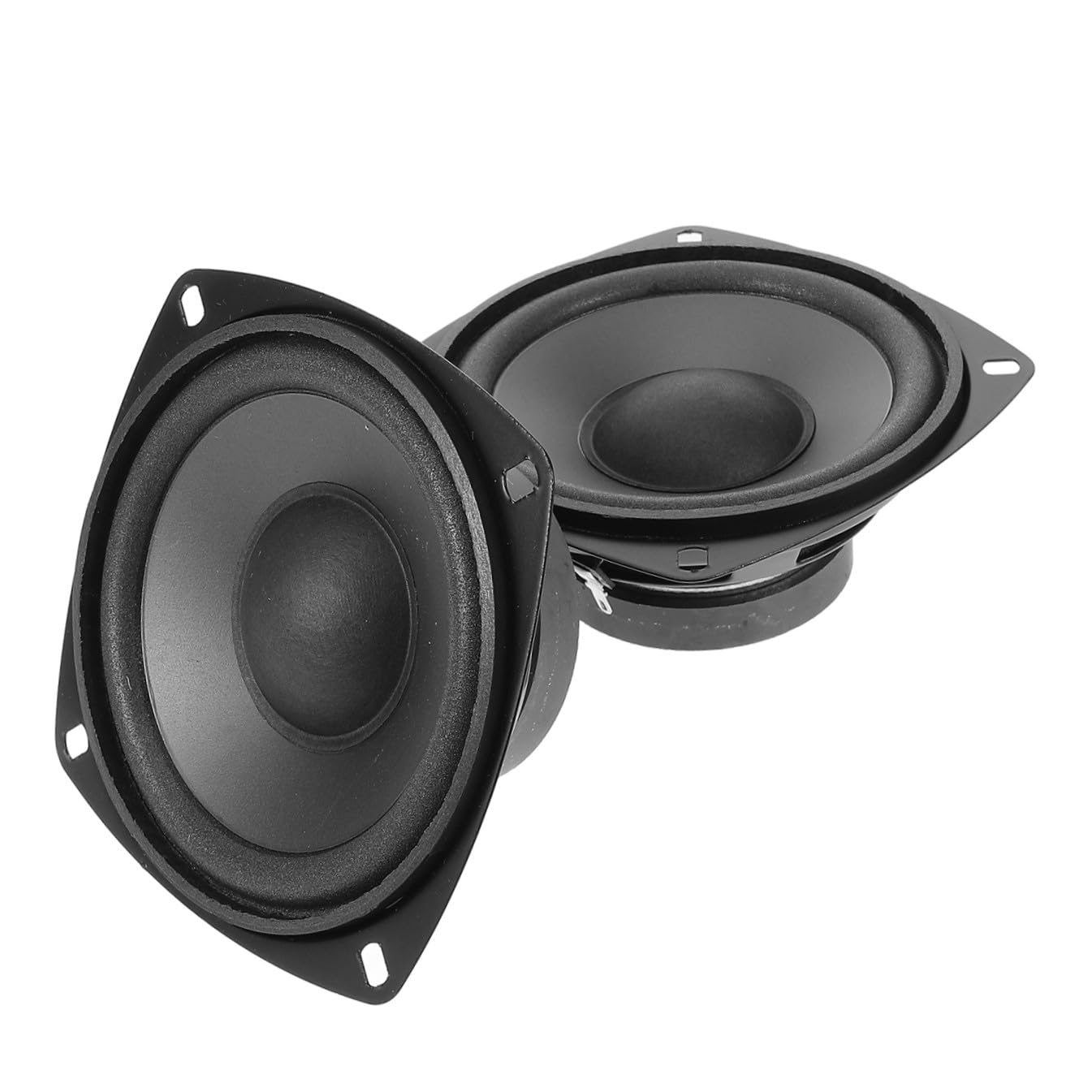 GARVALON Coppia di Trombe Auto 4 Pollici Coassiali 600w Nero | Pp e Ferro, Effetto Bassa Frequenza, Installazione Semplice, Confezione da 1 Paio