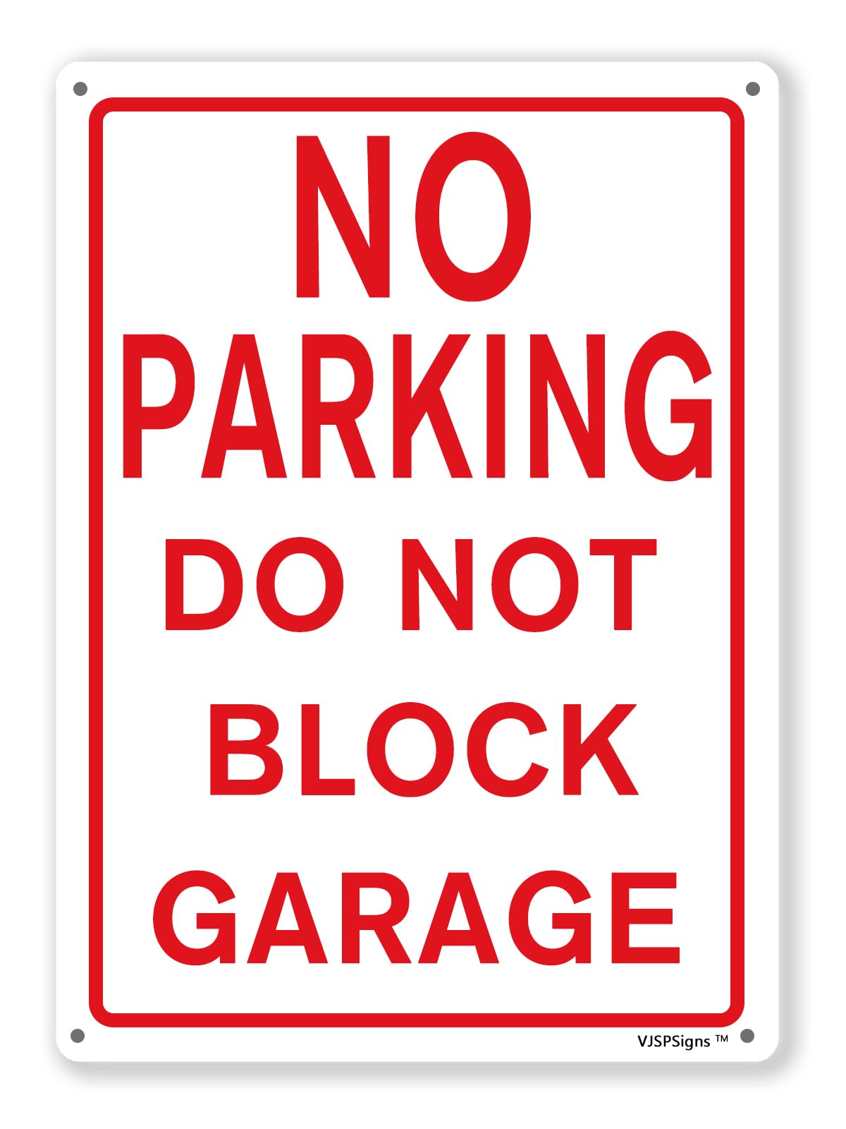 peiyeety No Parking DoBlock Garege Sign, No Parking Sign For Home 12"X16" Metal Aluminum Sign