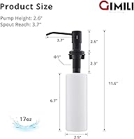 Vista 7 de GIMILI Grifo de fregadero de cocina con dispensador de jabón, negro mate y níquel cepillado