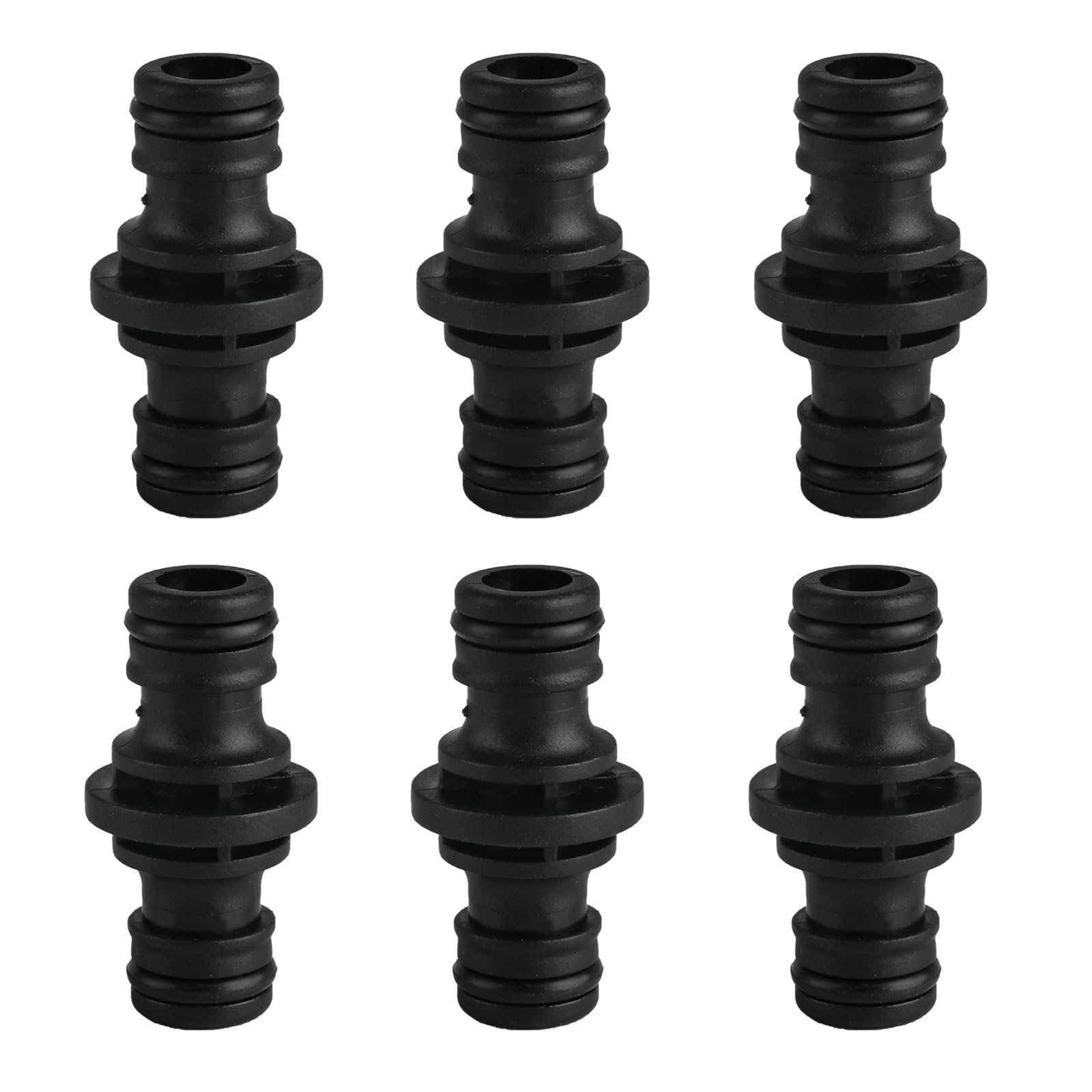 6 Stück Gartenschlauch Kupplung 1/2 Zoll, Doppelstecker Gartenschlauch Verbindungsstück für Gardena Schlauchverbinder 1/2 Zoll Extender Verlängerung Kupplung für Wasserschlauch Adapter Verbinder