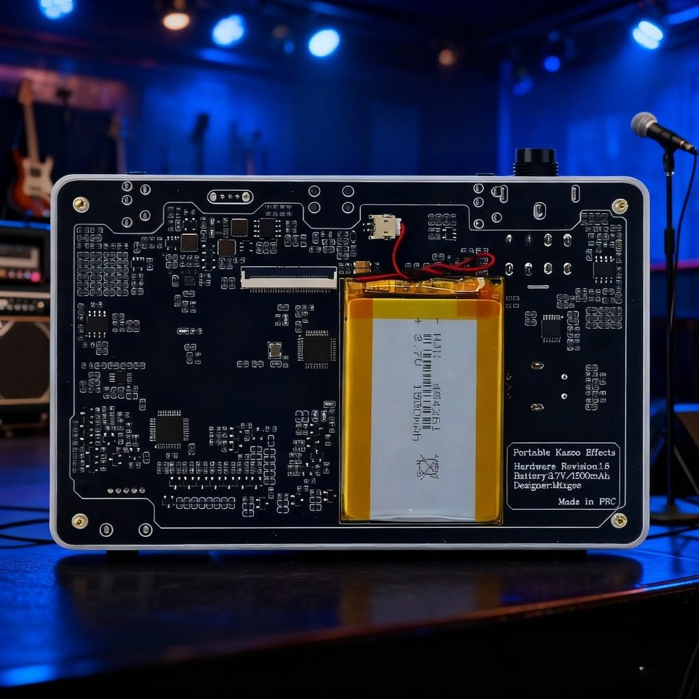 Kazoo Pedale Effettore, Sintetizzatore Digitale a 24 Bit con 60+ Patch per Chitarra Humming USB-C Nero Lega