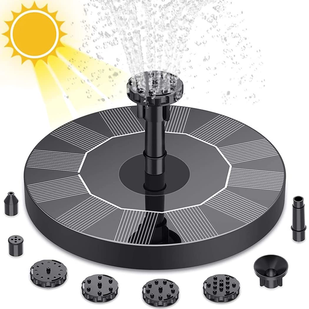 Fontana Solare da Giardino, Fontanelle Laghetto da Esterno, Pompa Solare per Fontana con 6 Effetti, Fontana Zampillo Energia Solare per Laghetti da Fontane, Vaschetta per Gli Uccelli O Pesci
