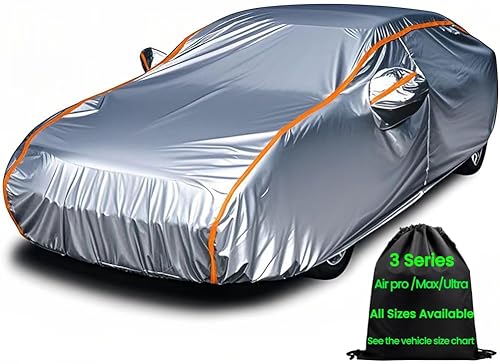 Miniatura 7 de ANITANT Funda deportiva de 9 capas para automóvil, para todo tipo de clima, impermeable (cubierta de parabrisas de regalo), cubierta de automóvil