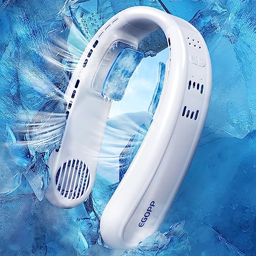 Image of 1S Cool Down 30F Neck Fan with Double Semiconductor Coolers, 360 Surrounded Personal Fans Air Conditioner that Blow Cold Air, 8H lasting Portable Fan with 3 Speed, Gifts for Men Women Outdoor Travel