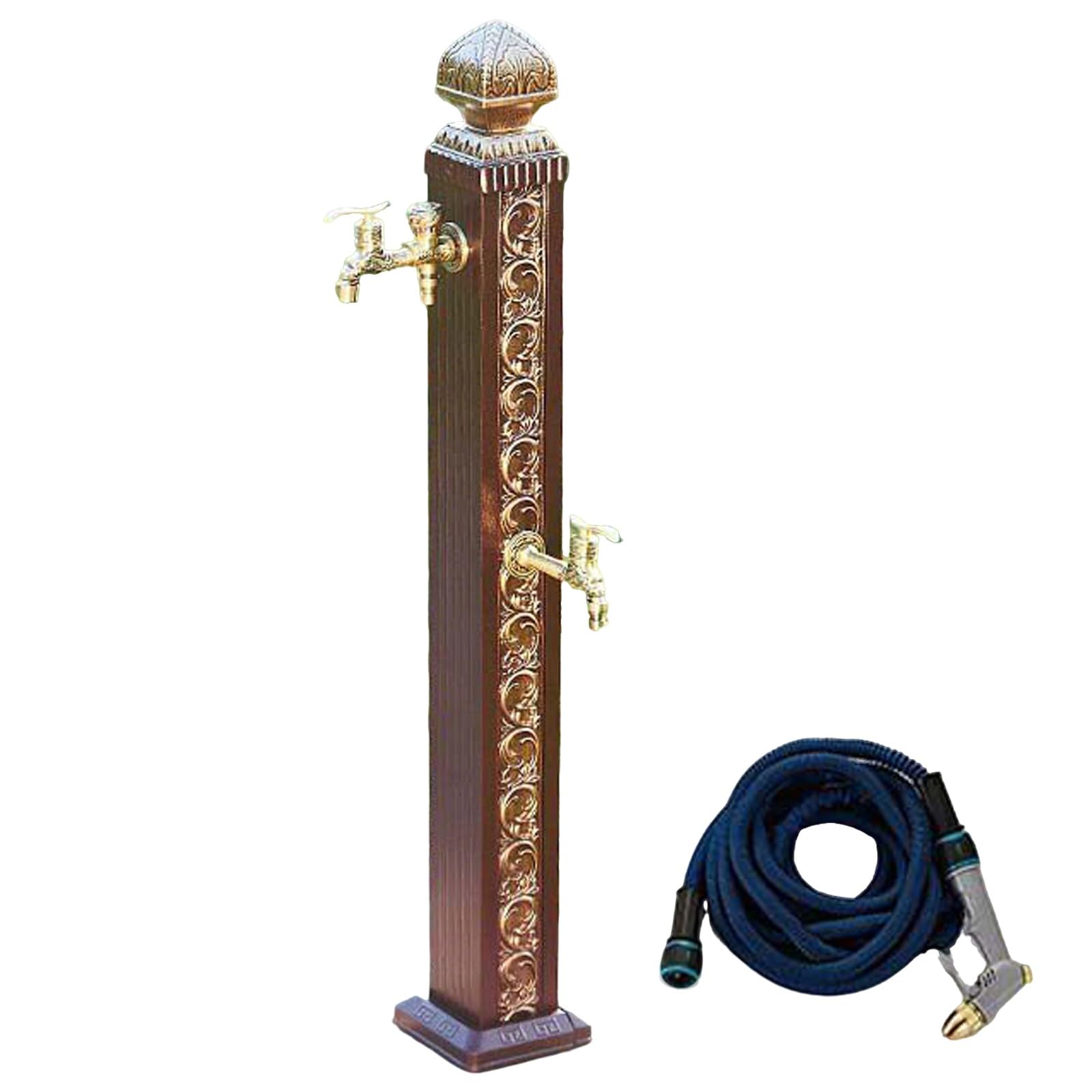 43.3in Dual Tap Garden Water Column, Vertical Freeze Proof Outdoor Faucet Water Column, Garden Farm Pasture Backyard Irrigation Washing