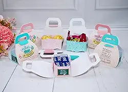 Caixinha para Doces e Brindes do Dia dos Professores, Rosa e Verde, Estilo Maletinha, para Presentes e Lembranças (10 Unidades Rosa)