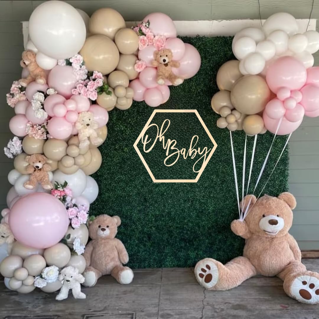 Koyal Wholesale Letrero de madera para fiesta, 16.9 pulgadas Oh Baby, exhibición de baby shower, pancarta de fiesta, decoraciones de eventos para revelación de género, baby shower, anuncios de bebé