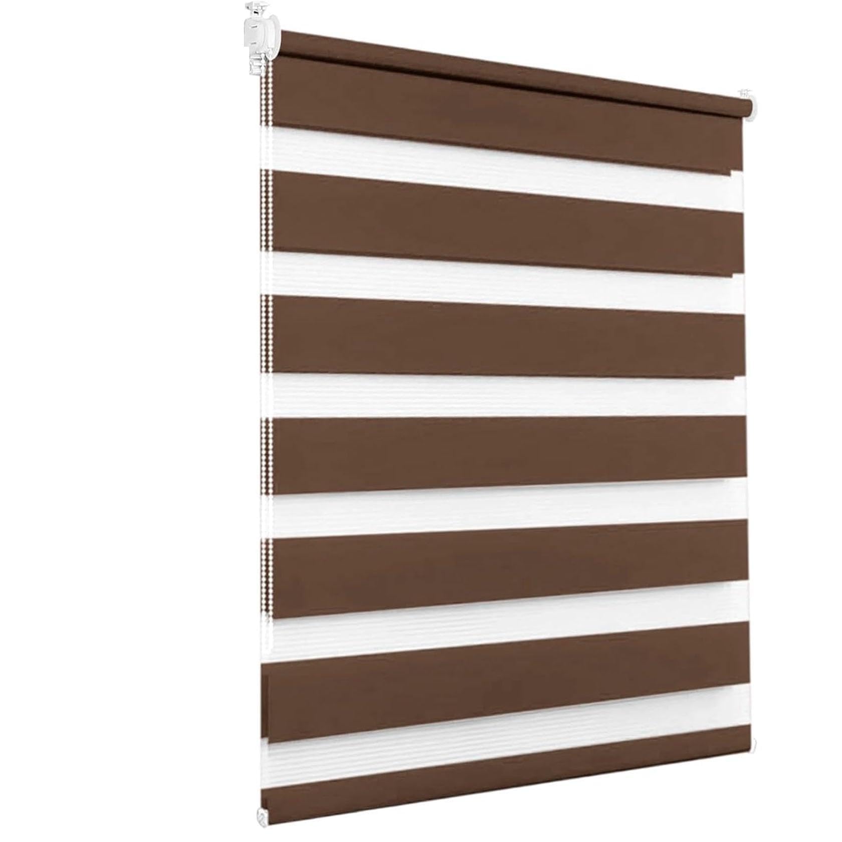 Day Night Blind 60 x 240 cm Thermal Insulated,UV Protection, Curtains Light Filtering Made to Measure for Bedroom, Brown — image 1