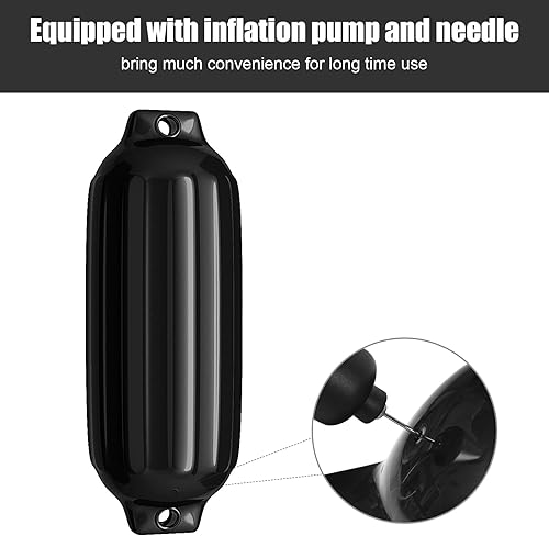 Miniatura 5 de Goplus Paquete de 4 guardabarros marinos para barcos, 23 x 6.5 pulgadas27 x 8.5 pulgadas, con 4 cuerdas y 1 bomba de aire, varios tamaños y colores,