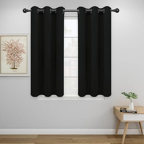 Easy-Going Cortinas opacas para dormitorio, aislamiento térmico sólido con ojales, cortinas de ventana para reducción de ruido, cortinas de