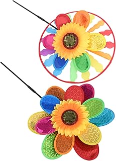 Cabilock 4pcs Sunflower Windmill Out Door Toys Outdoor Metal Decor Playset Decorative Wind Outdoor Windmills Outdoor Pinwheels Cartoon Windmills Pinwheel Toys Children Pinwheels Child