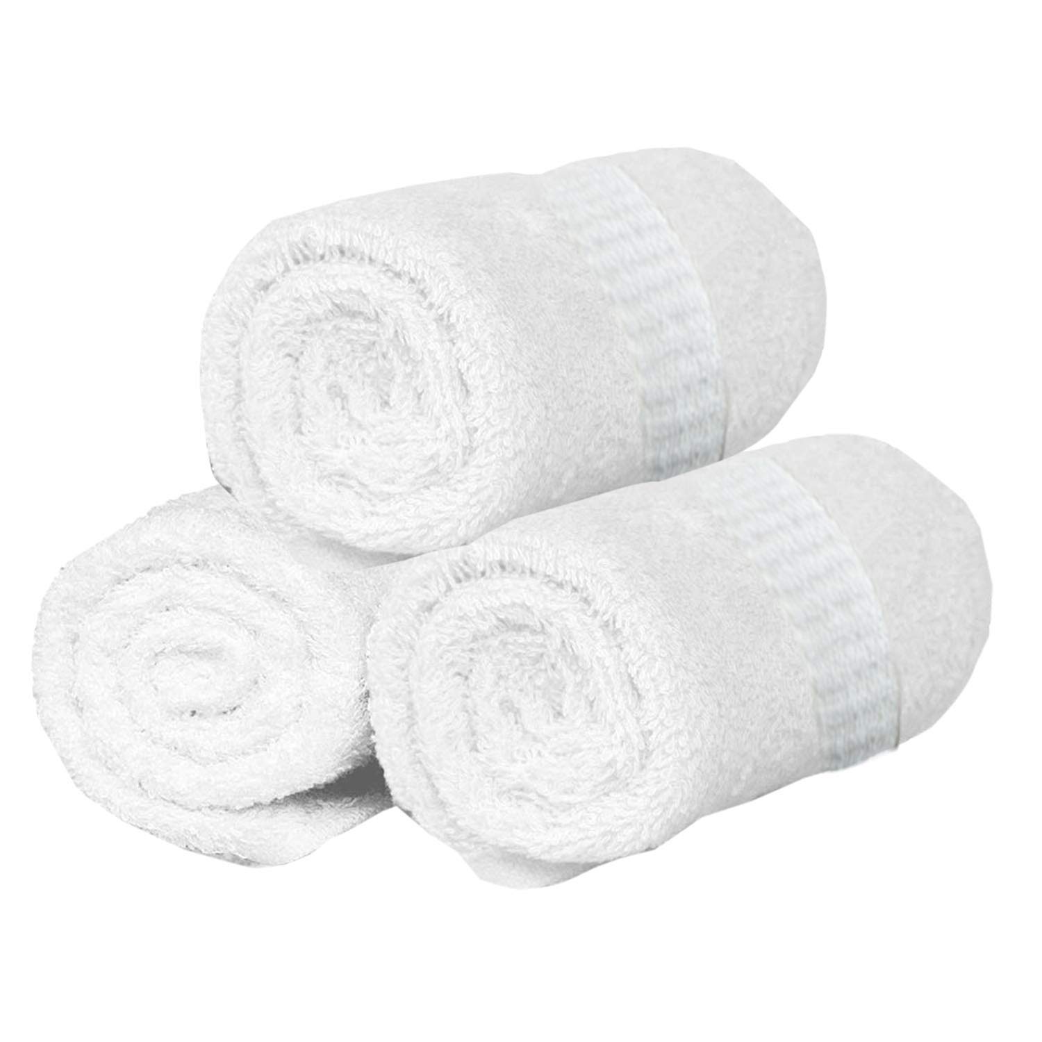 Heart Home Cotton 400 GSM 3 Pieces Face Towel Set 14x21” (White) - CTHH8670