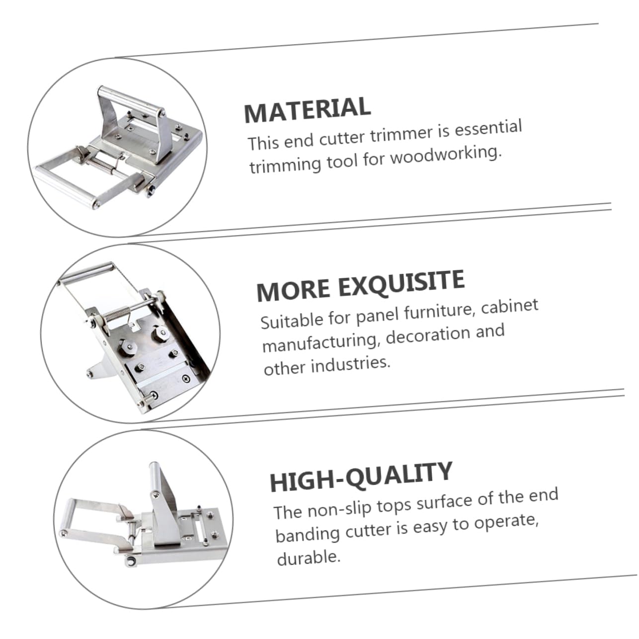 jojofuny Stainless Steel End Trimmer Tool for Woodworking Cutter Smooth Accurate Cuts for Panel Furniture and Cabinet Manufacturing Durable Easy to Use