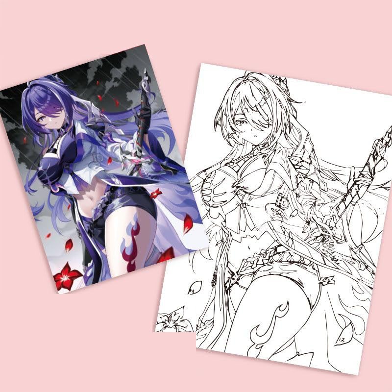 Amazon.co.jp: 崩壊 スターレイル 黄泉 塗り絵 手描き本 コピー ぬりえ