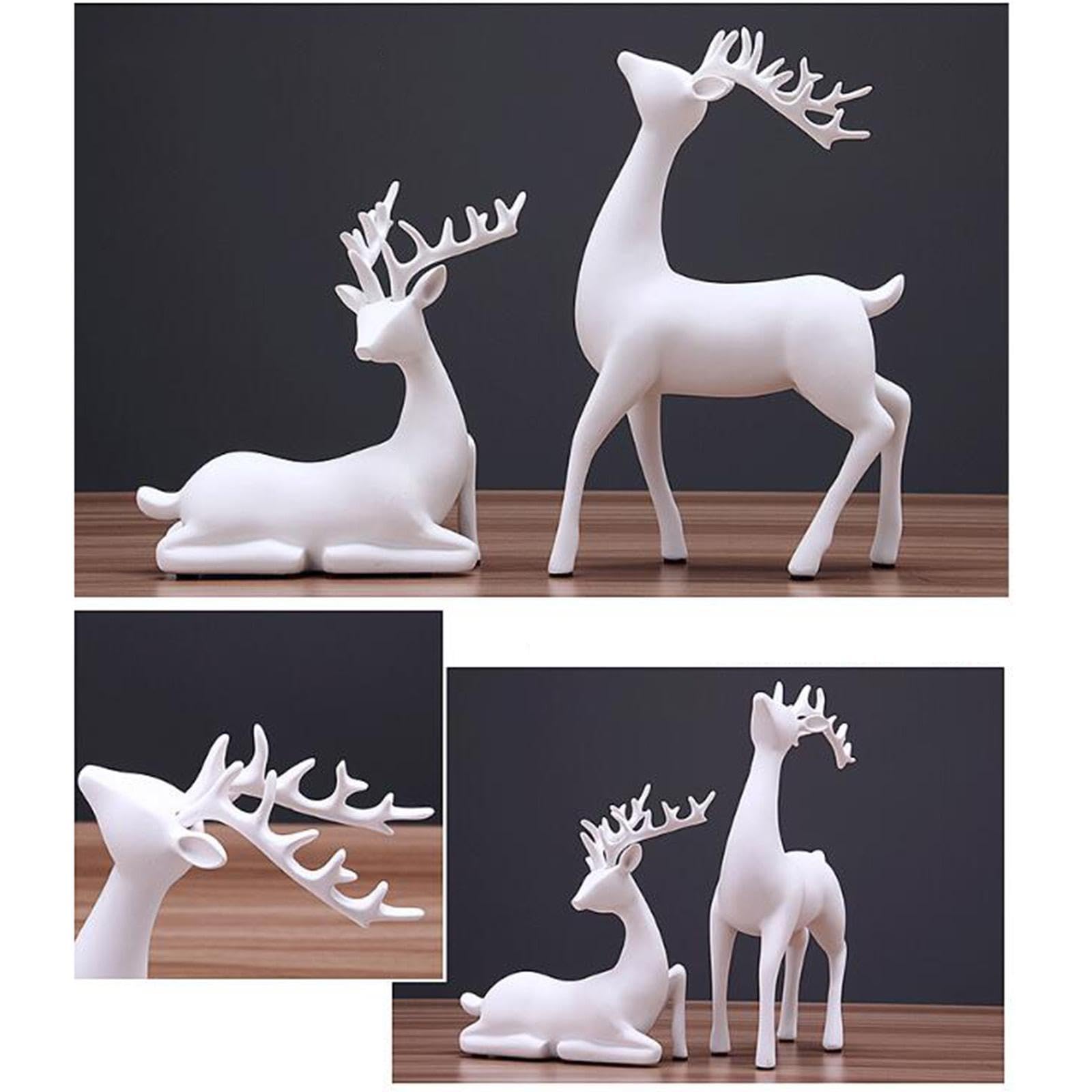 Encantadora Estatua de Ciervo, Escultura de, Adorno Animal, Impresionante Ciervo para Parejas, Ideal para Cualquier decoración, etc. Colección Figuras Renos para Parejas.