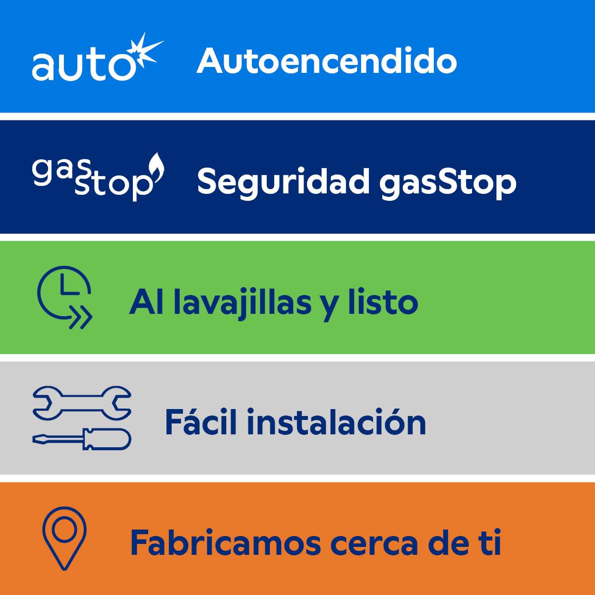 Balay - Placa de Gas, 60 cm de ancho, 4 Zonas de Cocción, Control de llama, Autoencendido, GasStop, blanco, 3ETX565CB