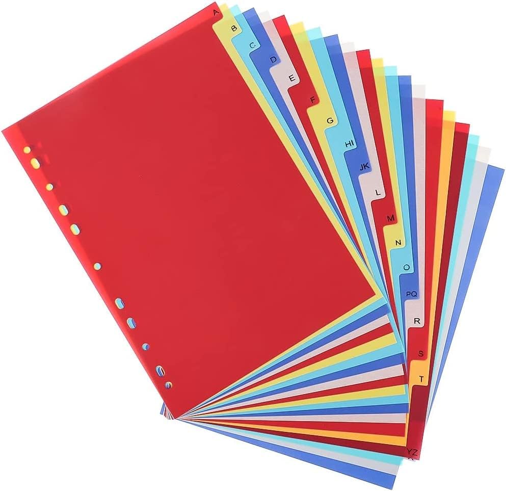 21 Pack Binder Dividers, Multicolor Tab Dividers for 3 Ring Binder