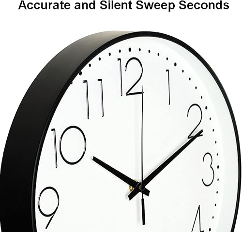 Miniatura 3 de Reloj de pared grande, reloj de pared de decoración silenciosa, clásico, fácil de leer, perfecto decoración del hogar, fácil de instalar, para el