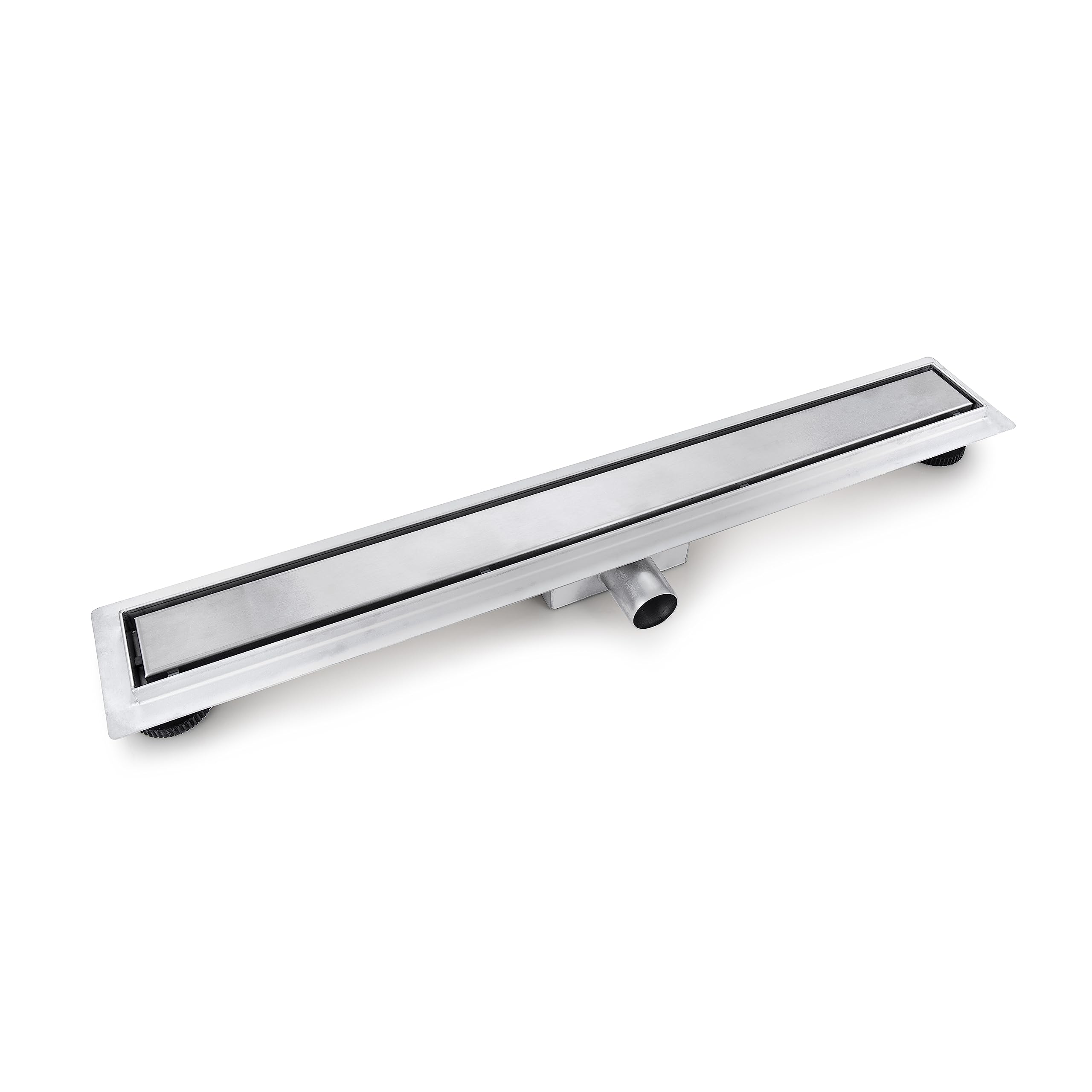 VBChome Duschrinne 80 cm Ablauf Bodenablauf Edelstahl befliesbar Selbstreinigender Siphon mit Geruchsstop mit Haarsieb 50-120 cm Ablaufrinne für Badezimmer Duschablauf sehr flach Komplettset