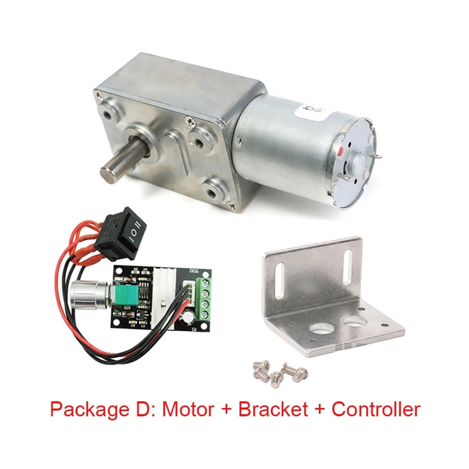 Motorreductor JGY370, 12V, 24V, baja velocidad, alto par, soporte jgy370 + controlador + reductor invertido de potencia, Mini Motor de caja de reducción(Package F,160RPM,DC 24V)