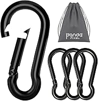 Vista 11 de Pixel Panda Accesorios de fitness, 3.1 pulgadas de carga de mosquetón de 800 libras, paquete de 4 y 2 accesorios de cable de mango D