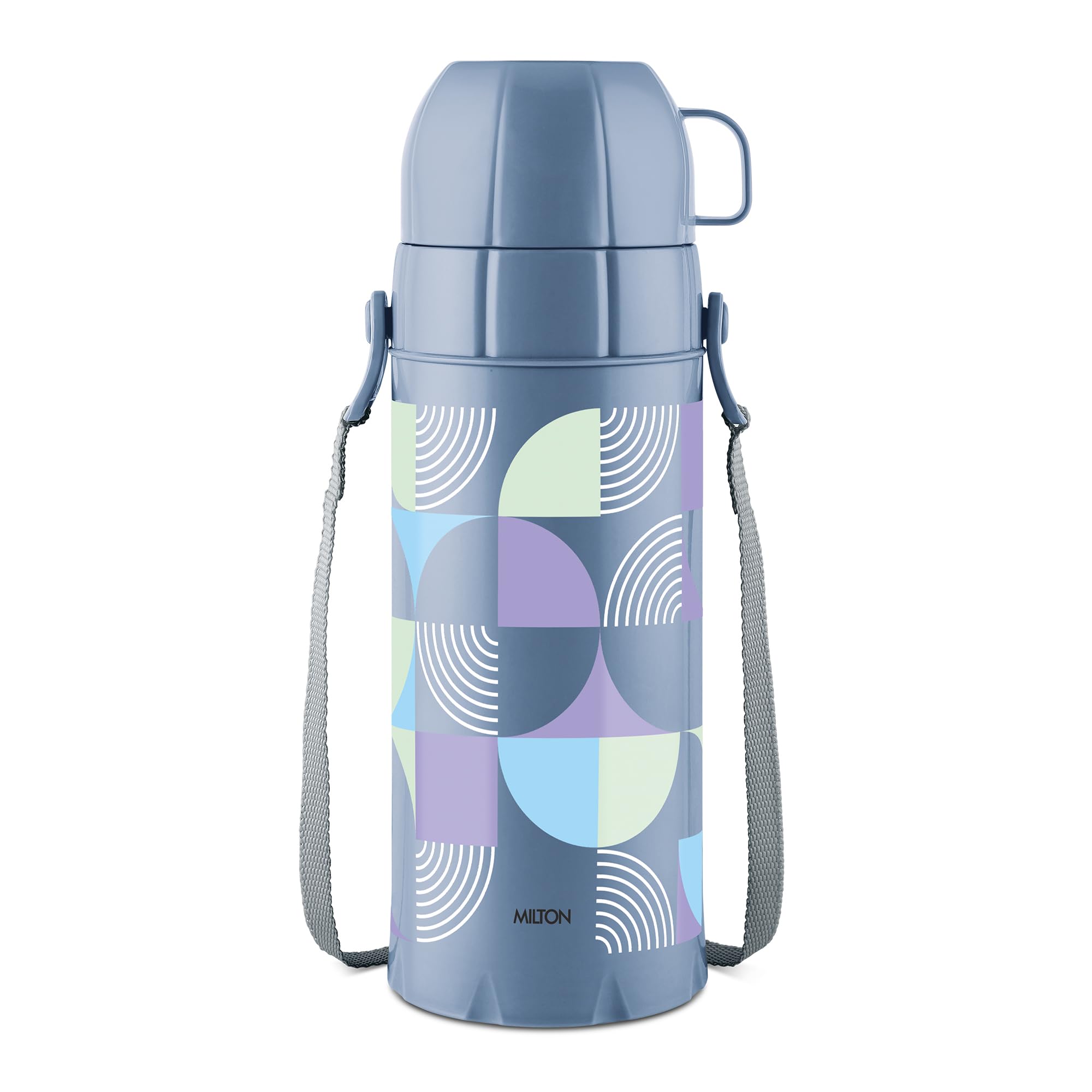Milton Eiffel 1000 Vacuum Insulated Thermos Flask with Strap to Carry, 910 ml, Long Hours Hot & Cold Water Bottle for Office, Hiking, Trekking, Travel, Warm Grey