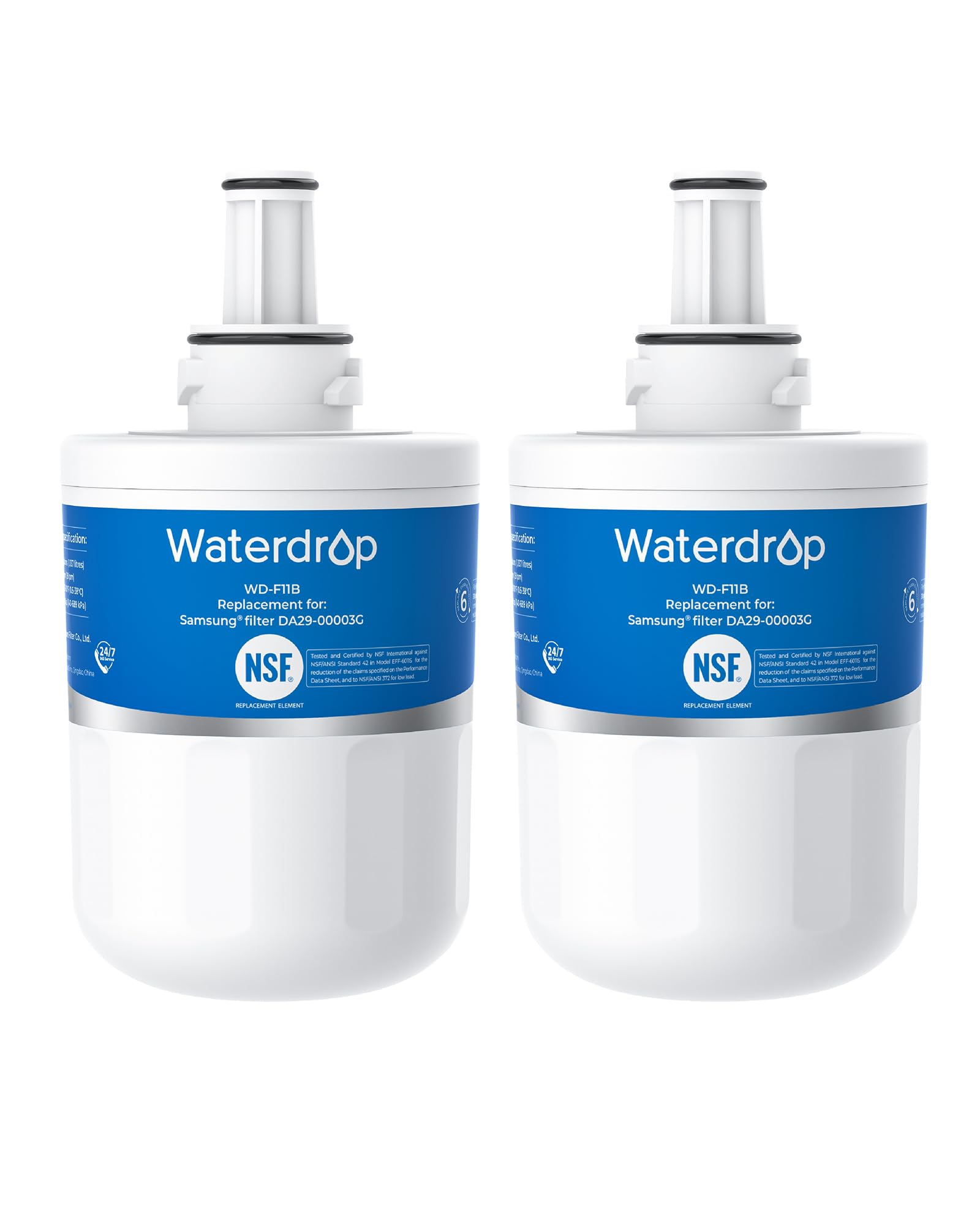 Waterdrop NSF 53&42 Certified DA29-00003G Replacement Refrigerator Water Filter, Compatible with Samsung DA29-00003G, Aqua-Pure Plus DA29-00003B, HAFCU1, DA29-00003A, Advanced, 2 Pack