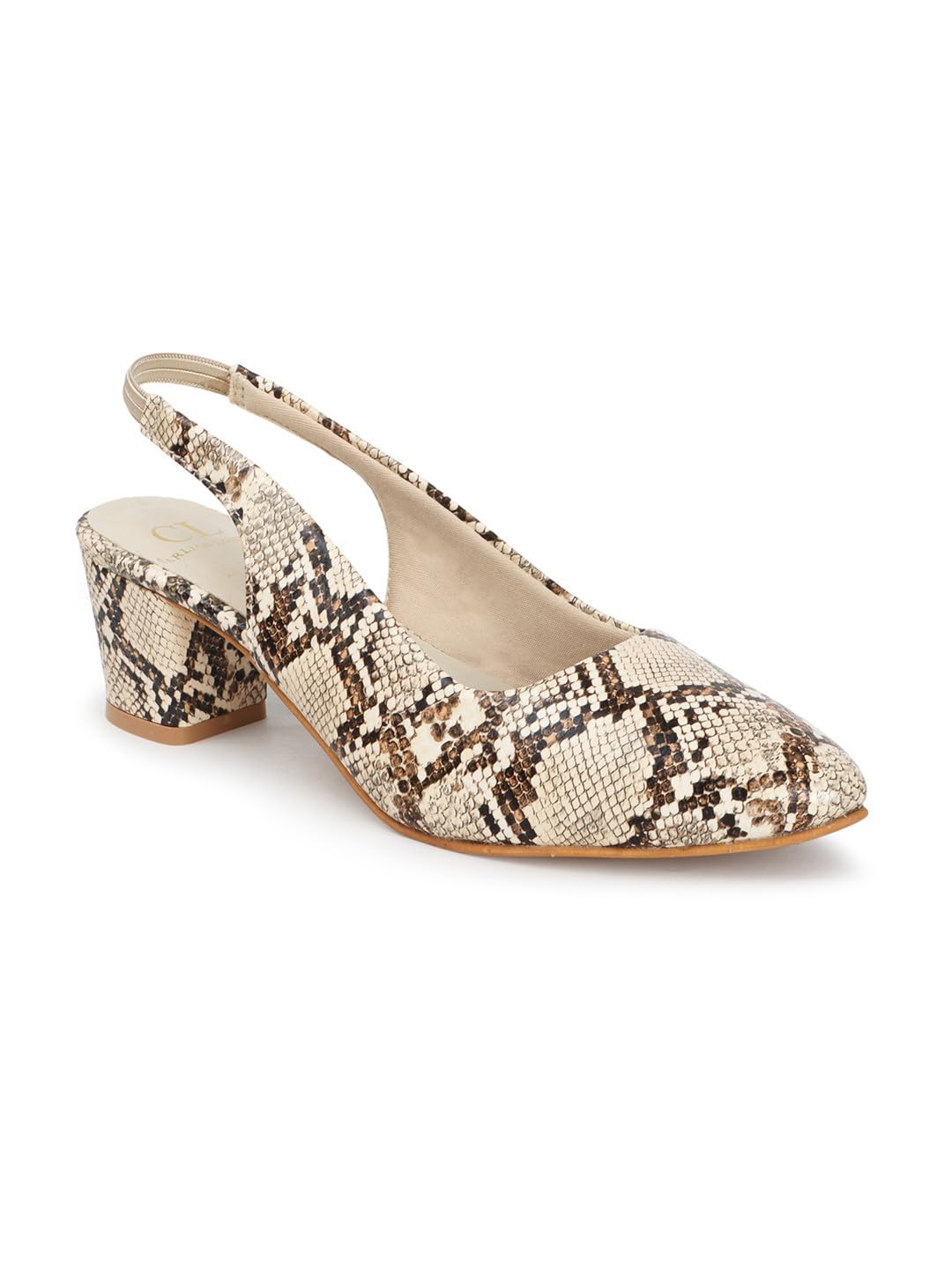 carlton london Women Stylish Snake Print Sandal with Block Heels, Pointed Toe for Party, Office and Daily Use-picture-54