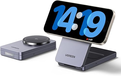 UGREEN MagFlow Qi2 15W Cargador Inalámbrico para iPhone 17 Pro MAX Air, Estación