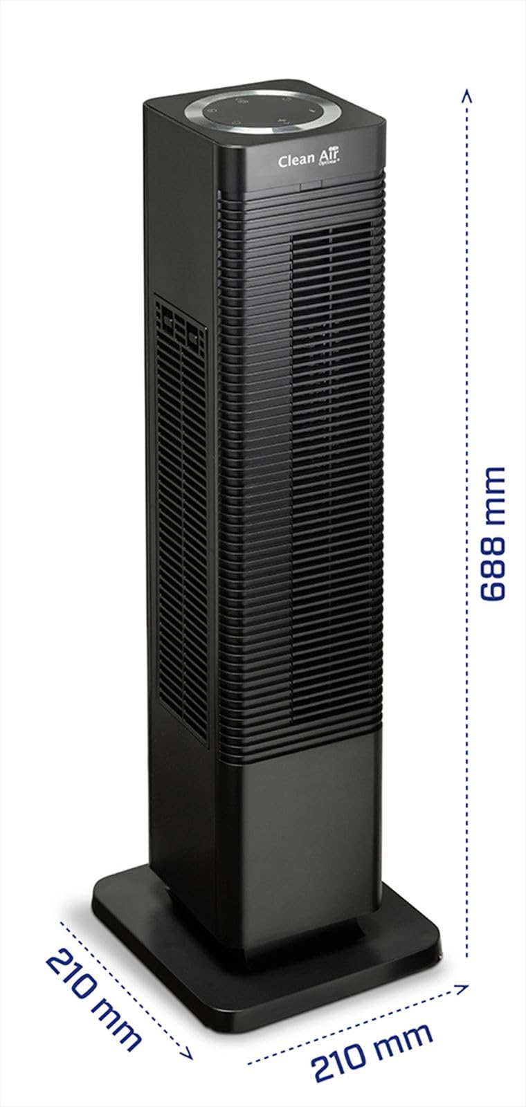 Clean Air Optima CA-904 - Design Chauffage Radiateur et Ventilateur - Idéal pour: 40m² / 100m³ - 1000/2000 Watt - Thermostat entre 15°C en 35°C – Oscillation 80° - Filtre à poussière… (Black)